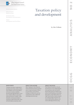 Taxation policy and development