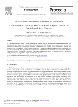 Issues of Malaysian Female Sport Tourists` In Event