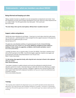 Endorsements &ndash; what our members say about NSEAD