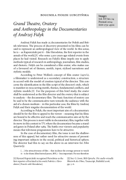 Grand Theatre, Oratory and Anthropology in the Documentaries of