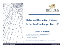 Delay and Disruption Claims&hellip; - The American University in Cairo