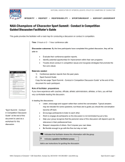 Sportsmanship: It starts with you