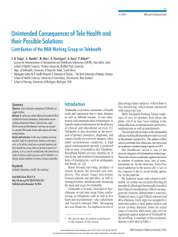 Unintended Consequences of Tele Health and their Possible