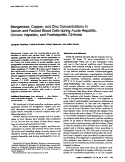 Manganese, Copper, and Zinc Concentrations