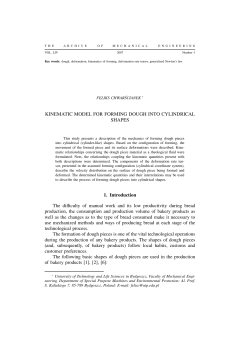 KINEMATIC MODEL FOR FORMING DOUGH INTO CYLINDRICAL