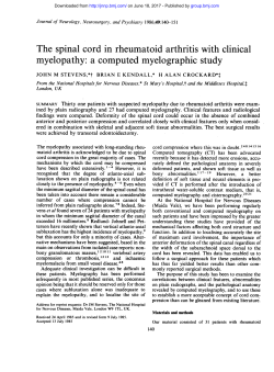 The spinal cord in rheumatoid arthritis with clinical myelopathy