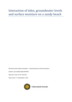 Interaction of tides, groundwater levels and surface moisture on a