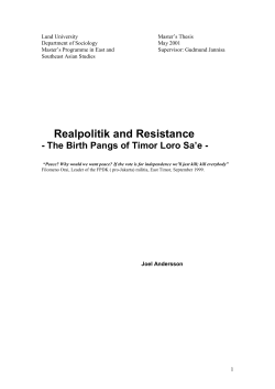 Realpolitik and Resistance - Lund University Publications