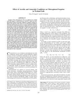 Effect of Aerobic and Anaerobic Conditions on Chlorophenol