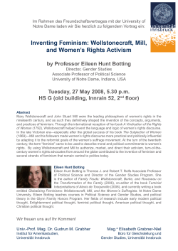 Inventing Feminism: Wollstonecraft, Mill, and