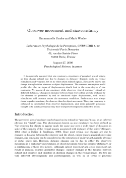 Observer movement and size constancy