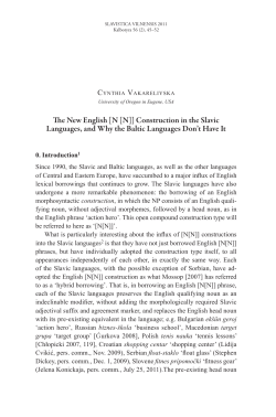 The New English [N [N]] Construction in the Slavic Languages, and