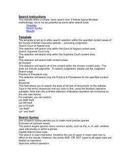 Search Instructions Template Search Syntax