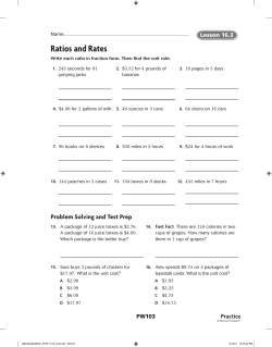 Ratios and Rates