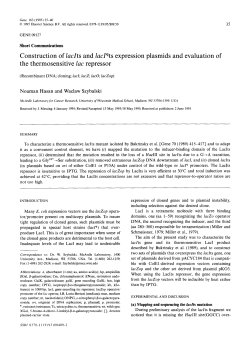 Construction of laclts and laclqts expression plasmids and