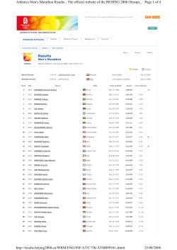 Page 1 of 4 Athletics Men`s Marathon Results