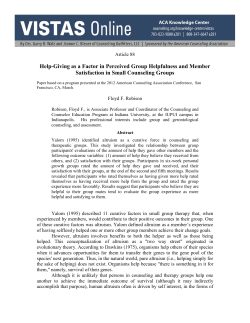Help-Giving as a Factor in Perceived Group Helpfulness and