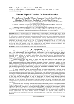 Effect Of Physical Exercises On Serum Electrolyte