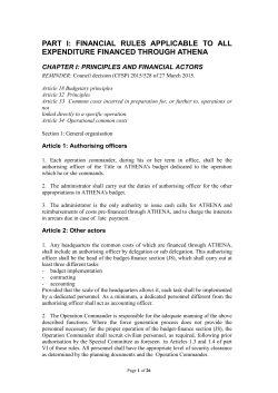 Athena - financial rules, March 2016