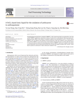 A FeCl3-based ionic liquid for the oxidation of anthracene to