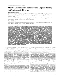 Meiotic Chromosome Behavior and Capsule Setting in