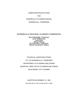 MCMINNVILLE REGIONAL PLANNING COMMISSION David