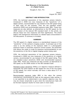 New Measures of the Sensitivity of a Digital Camera Douglas A. Kerr