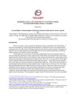 Sexual Rights as Human Rights: Informing a