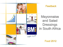 Mayonnaise and Salad Dressings in South Africa