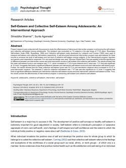 Self-Esteem and Collective Self-Esteem Among Adolescents: An