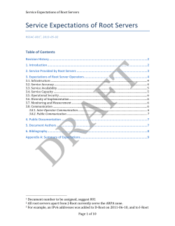 Service Expectations of Root Servers