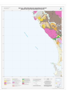 map 13a &minus; simplified geology and areas of highest mineral