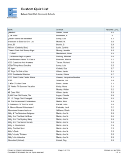 Custom Quiz List - West Clark Community Schools