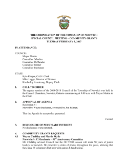 THE CORPORATION OF THE TOWNSHIP OF NORWICH