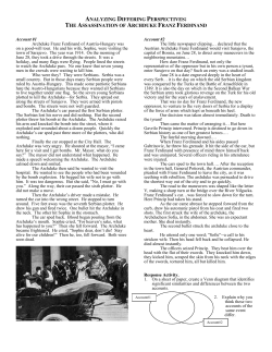 The Assassination of Archduke Franz Ferdinand