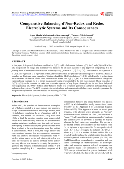 Comparative Balancing of Non-Redox and Redox Electrolytic