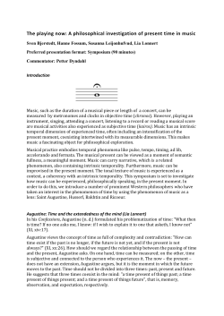 The playing now: A philosophical investigation of present time in music