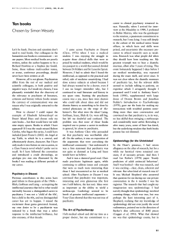 Ten books Chosen by Simon Wessely