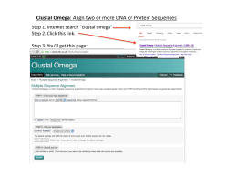 Clustal Omega: Align two or more DNA or Protein Sequences