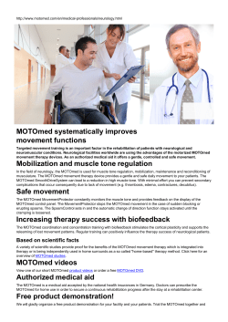 MOTOmed systematically improves movement functions