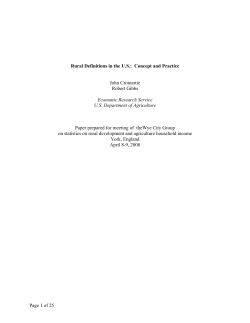 Rural Definitions in the US Concept and Practice