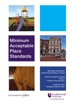 Minimum Acceptable Place Standards