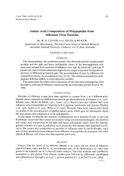 Amino Acid Composition of Polypeptides from Influenza Virus Particles