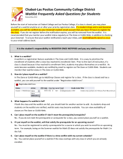 Student Waitlist FAQs