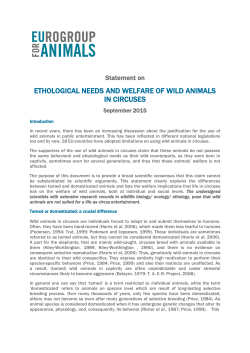 ethological needs and welfare of wild animals in circuses