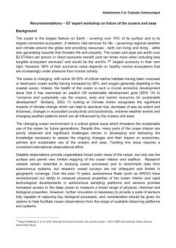 Recommendations – G7 expert workshop on future of the oceans