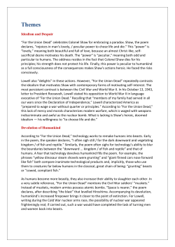 Themes in For the Union Dead