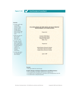 Good Example of a Long Report