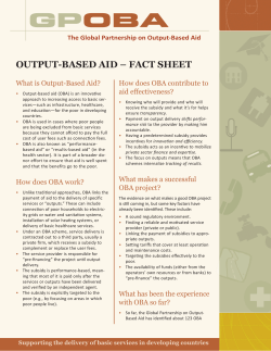 output-based aid &ndash; fact sheet
