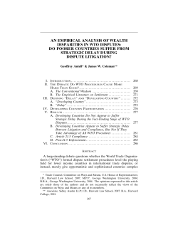 an empirical analysis of wealth disparities in wto